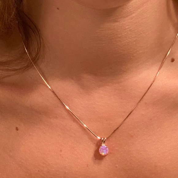 Rose GP Pink Opal Earring/Necklace Set - Picture 10 of 16